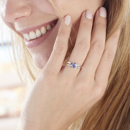 Bague Veziane Or Blanc Tanzanite Oxyde De Zirconium - Bagues solitaires Femme | Histoire d’Or