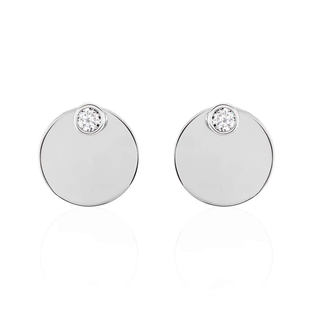 Bijoux D'oreilles Aleksandra Argent Blanc Oxyde De Zirconium - Boucles d'oreilles fantaisie Femme | Histoire d&rsquo;Or