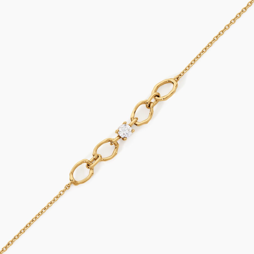Bracelet Cladie Argent Dor&eacute; A L'Or 750/1000 Oxyde De Zirconium - Bracelets Femme | Histoire d&rsquo;Or