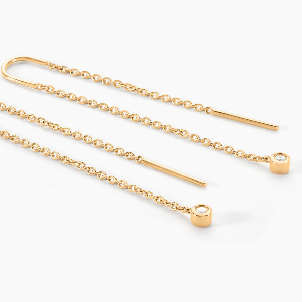 Bijoux D'oreilles Samiha Plaqu&eacute; Or Jaune Oxyde De Zirconium - Boucles d'oreilles fantaisie Femme | Histoire d&rsquo;Or