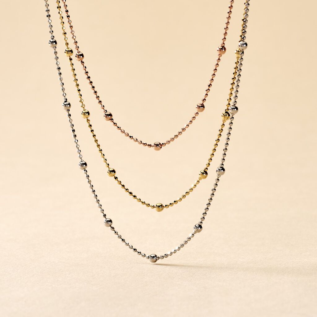 Collier Daralea Argent Tricolore - Bijoux sans pierre Femme | Histoire d&rsquo;Or