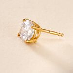 Boucle D'oreille Puce Unitaire Adam Plaqu&eacute; Or Jaune Oxyde De Zirconium - Piercings d'oreilles Homme | Histoire d&rsquo;Or