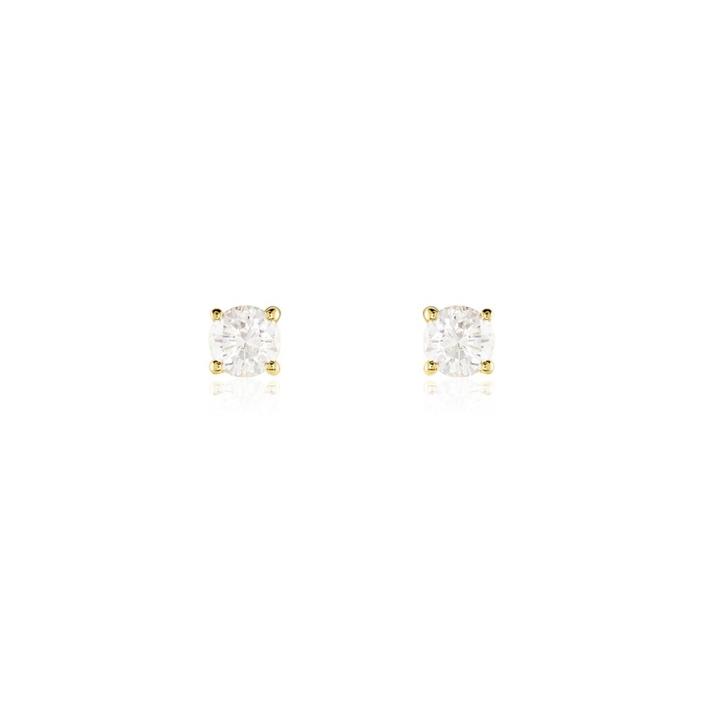 Boucles D'oreilles Puces Aphrodite Or Jaune Diamant - Clous d'oreilles Famille | Histoire d&rsquo;Or