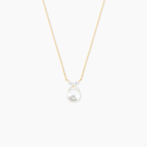 Collier Norah Or Jaune Perle De Culture Et Oxyde De Zirconium - Colliers Femme | Histoire d&rsquo;Or