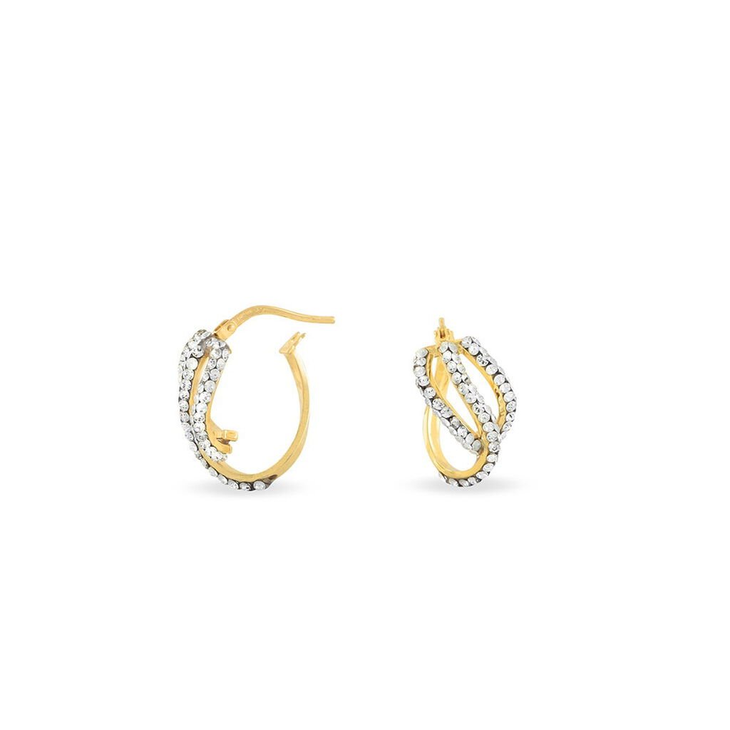 Créoles Hewie Or Jaune Strass - Boucles d'oreilles créoles Femme | Histoire d’Or