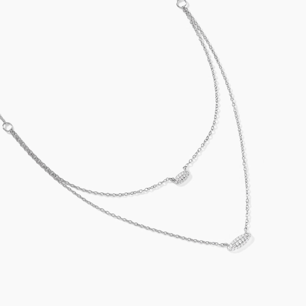 Collier Tiwa Argent Blanc Oxyde De Zirconium - Colliers fantaisie Femme | Histoire d’Or
