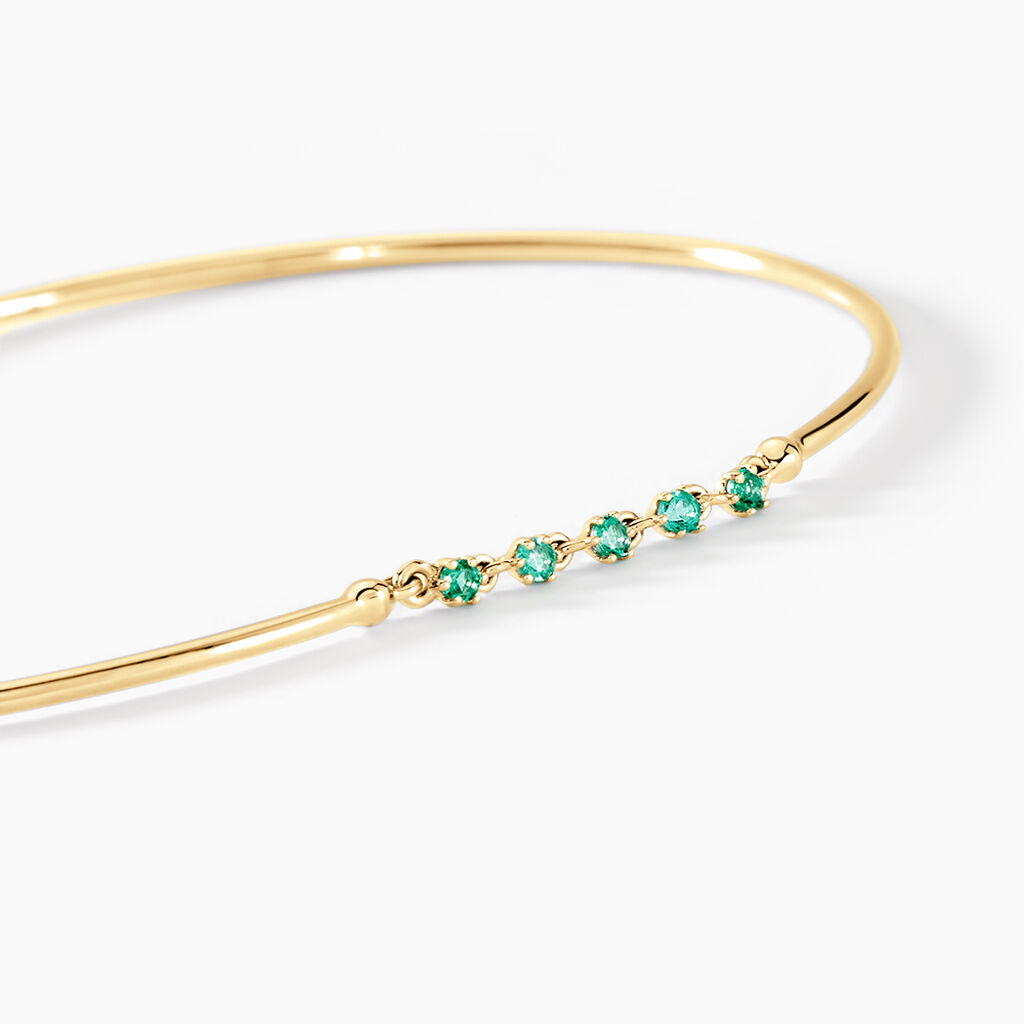 Bracelet Jonc Esmerald Rendez-vous Or Jaune Emeraude - Bracelets joncs Femme | Histoire d’Or