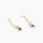 Boucles D'Oreilles Pendantes Usha Or Jaune Saphir - Boucles d'oreilles pendantes Femme | Histoire d&rsquo;Or