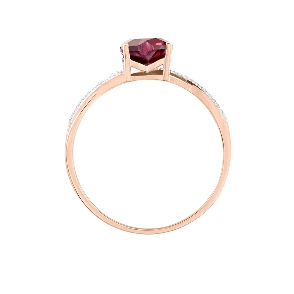 Bague Clothilde Or Rose Rhodolite Et Oxyde - Bagues solitaires Femme | Histoire d’Or