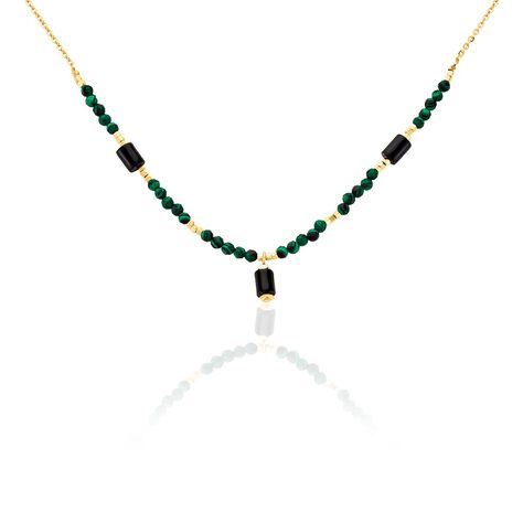 Collier Attila Acier Doré Onyx Malachite - Colliers fantaisie Femme | Histoire d’Or