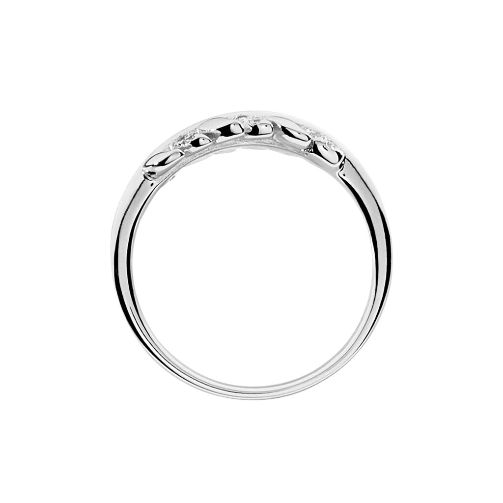 Bague Jade Argent Blanc Oxyde De Zirconium - Bagues avec pierre Femme | Histoire d&rsquo;Or
