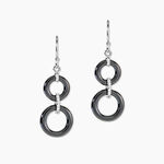 Boucles D'oreilles Pendantes Narcissa Argent Blanc C&eacute;ramique Et Oxyde - Boucles d'oreilles fantaisie Femme | Histoire d&rsquo;Or