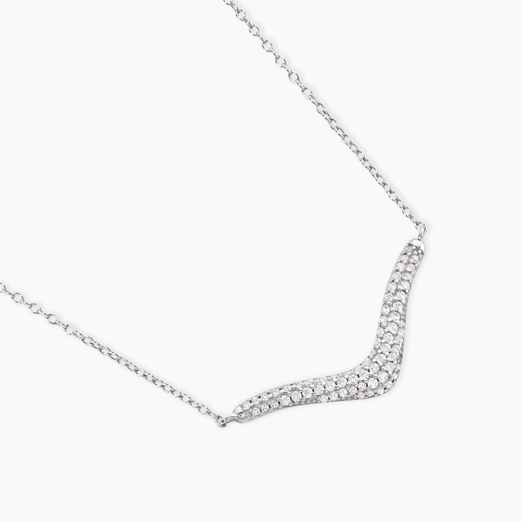 Collier Mademoiselle Argent Blanc Oxyde De Zirconium - Colliers fantaisie Femme | Histoire d&rsquo;Or