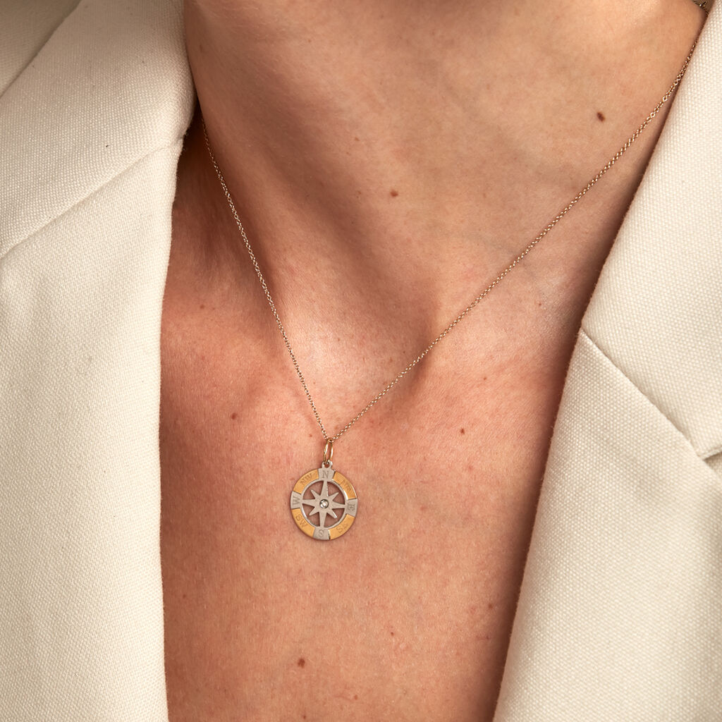 Pendentif Demyan Or Bicolore Oxyde De Zirconium - Pendentifs Homme | Histoire d’Or