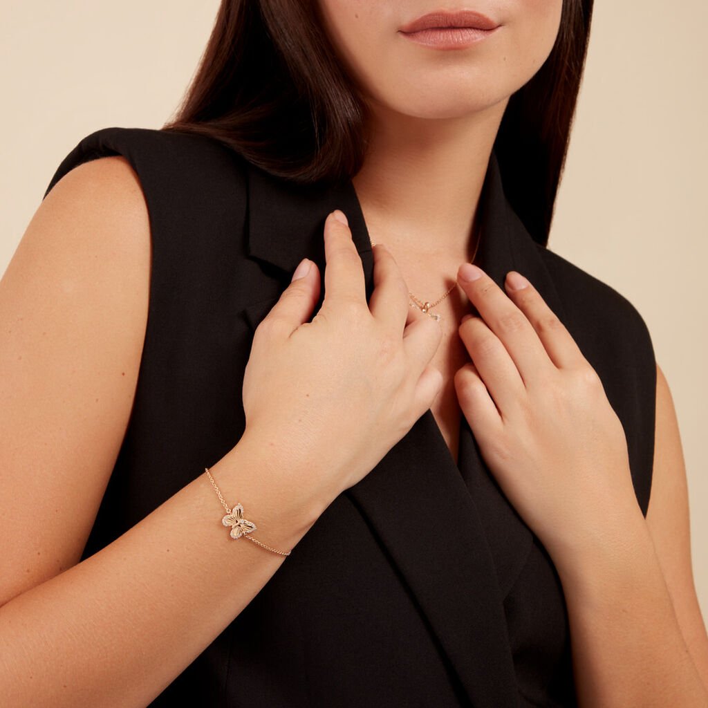 Bracelet Dixie Plaqué Or Doré Oxyde De Zirconium - Bijoux Papillon Femme | Histoire d’Or