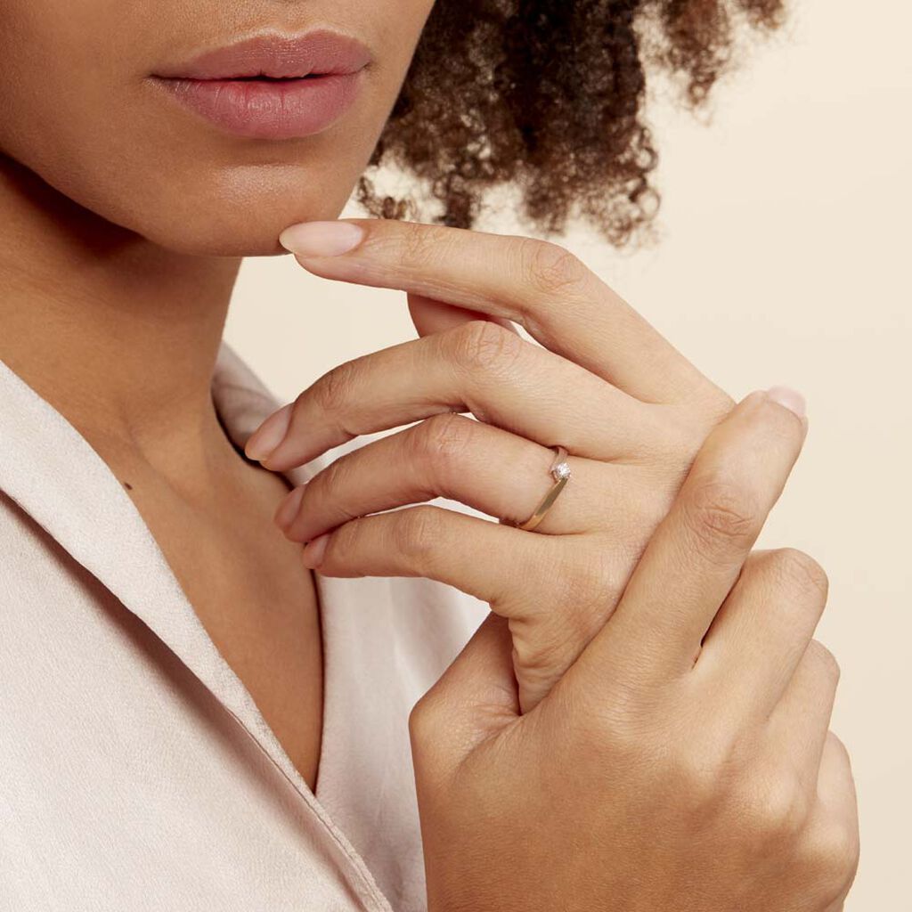 Bague Solitaire Francienne Or Bicolore Diamant - Bagues solitaires Femme | Histoire d’Or