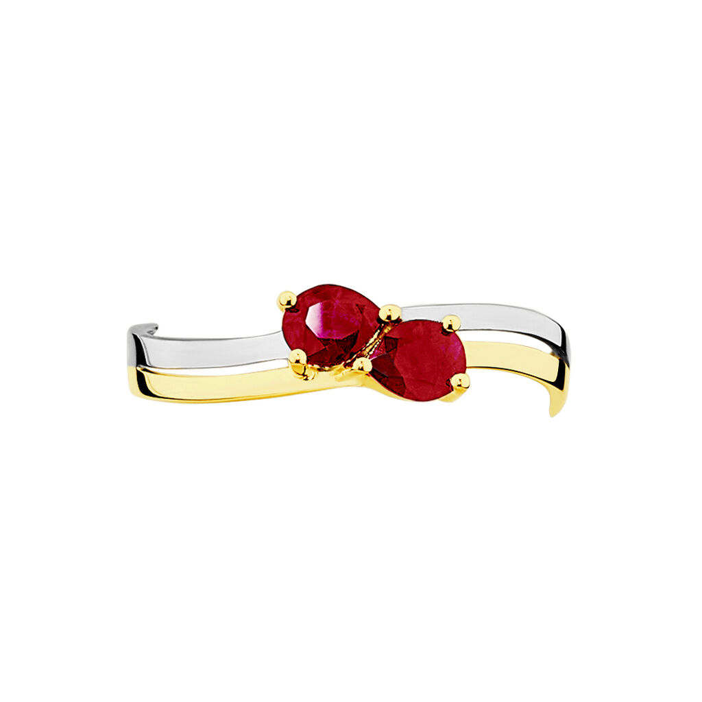 Bague Leila Or Bicolore Rubis - Bagues avec pierre Femme | Histoire d’Or