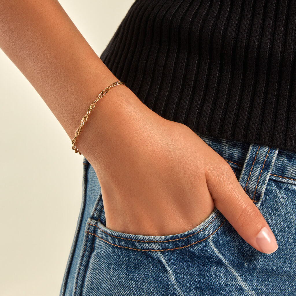 Bracelet Cinthia Acier Jaune - Bracelets cha&icirc;ne Femme | Histoire d&rsquo;Or