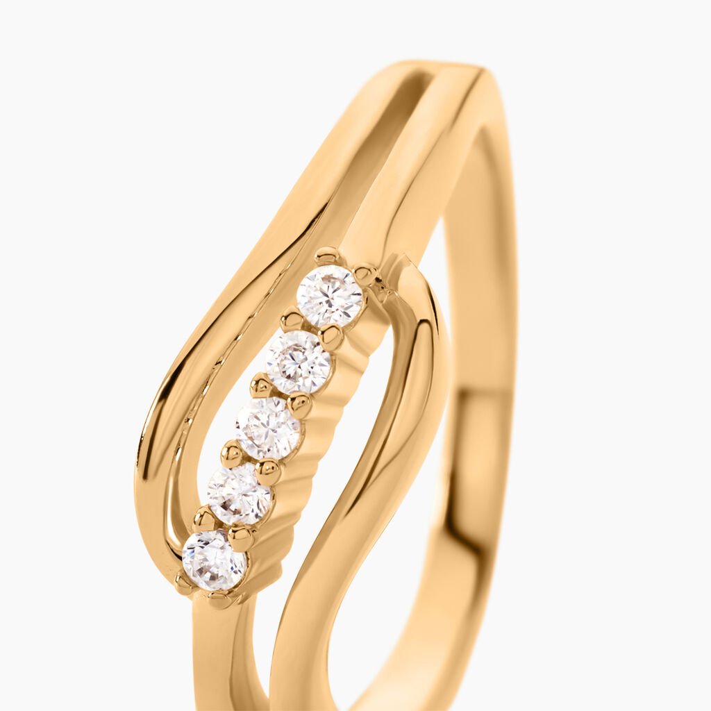 Bague Plaqué Or Jaune Ciera Oxydes De Zirconium - Bagues avec pierre Femme | Histoire d’Or