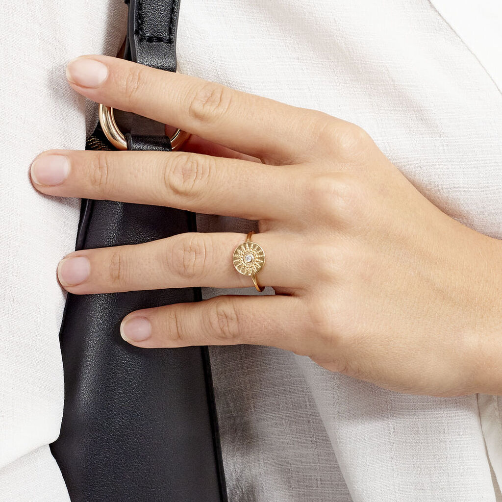 Bague Artea Plaqué Or Jaune Oxyde De Zirconium - Bagues solitaires Femme | Histoire d’Or