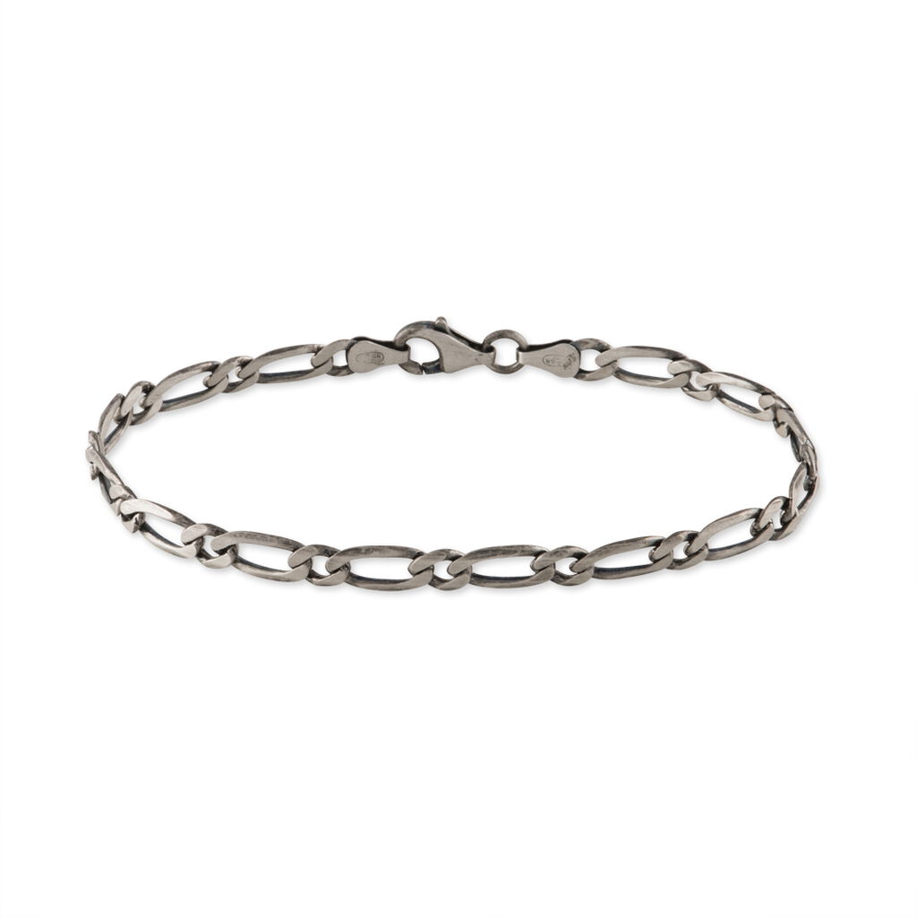 Bracelet Anilo Noircie Argent Blanc - Bracelets chaîne Homme | Histoire d’Or
