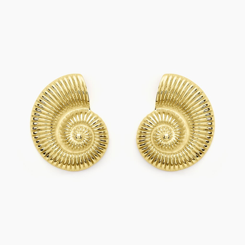 Boucles D'oreilles Puces Mermaid Acier Jaune - Boucles d'oreilles fantaisie Femme | Histoire d’Or