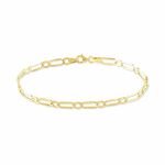 Bracelet Or Jaune Maille Altern&eacute;e 1/3 - Bracelets cha&icirc;ne Femme | Histoire d&rsquo;Or