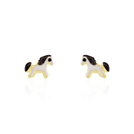 Boucles D'oreilles Puces Heldea Cheval Or Jaune - Clous d'oreilles Enfant | Histoire d’Or