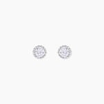 Boucles D'oreilles Puces Kadidia Or Blanc Oxyde De Zirconium - Clous d'oreilles Femme | Histoire d&rsquo;Or