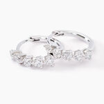 Cr&eacute;oles Katana Or Blanc Diamant Synth&eacute;tique - Boucles d'oreilles cr&eacute;oles Femme | Histoire d&rsquo;Or