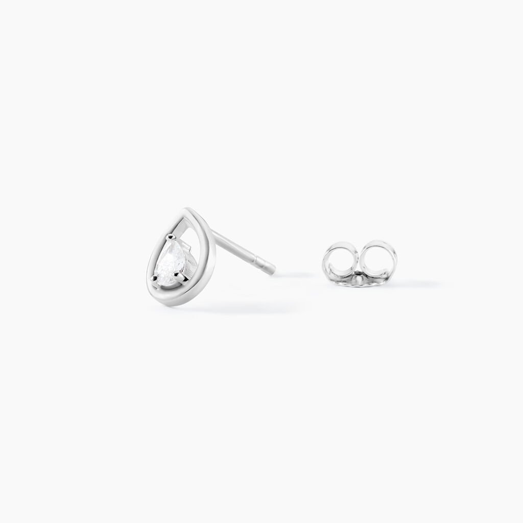 Boucles D'oreilles Puces Argent Blanc Temusio Oxydes De Zirconium - Boucles d'oreilles fantaisie Femme | Histoire d’Or