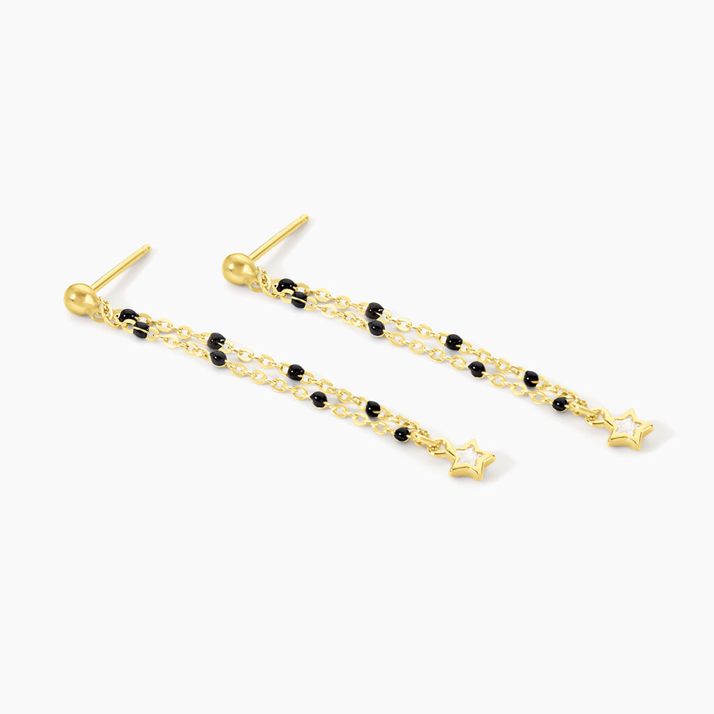 Boucles D'Oreilles Pendantes Bubble Argent Jaune Oxyde De Zirconium - Boucles d'oreilles fantaisie Enfant | Histoire d&rsquo;Or
