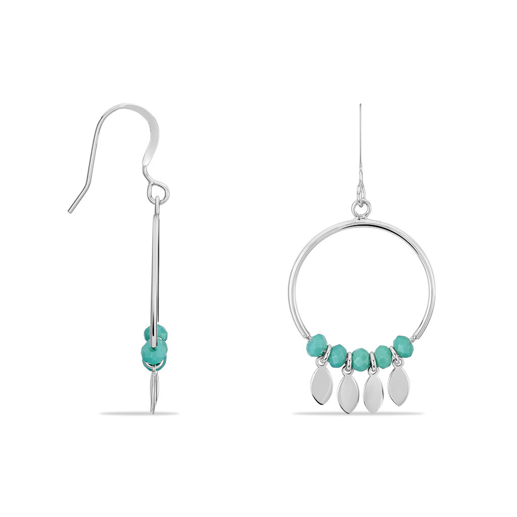 Boucles D'oreilles Pendantes Polyna Argent Blanc Pierre De Synthese - Boucles d'oreilles fantaisie Femme | Histoire d’Or