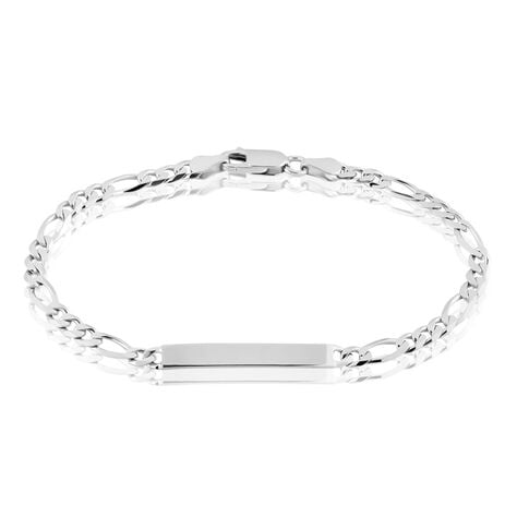 Bracelet Identit&eacute; Argent Blanc Vivian - Gourmettes Homme | Histoire d&rsquo;Or