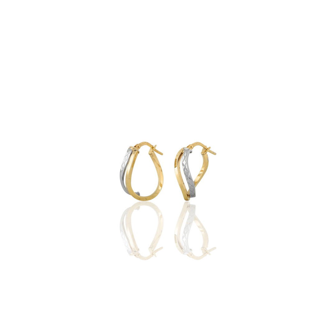 Créoles Hepsie Or Bicolore - Boucles d'oreilles créoles Femme | Histoire d’Or