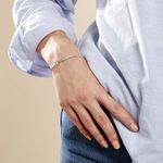 Bracelet Identit&eacute; Casper Argent Blanc - Gourmettes Femme | Histoire d&rsquo;Or