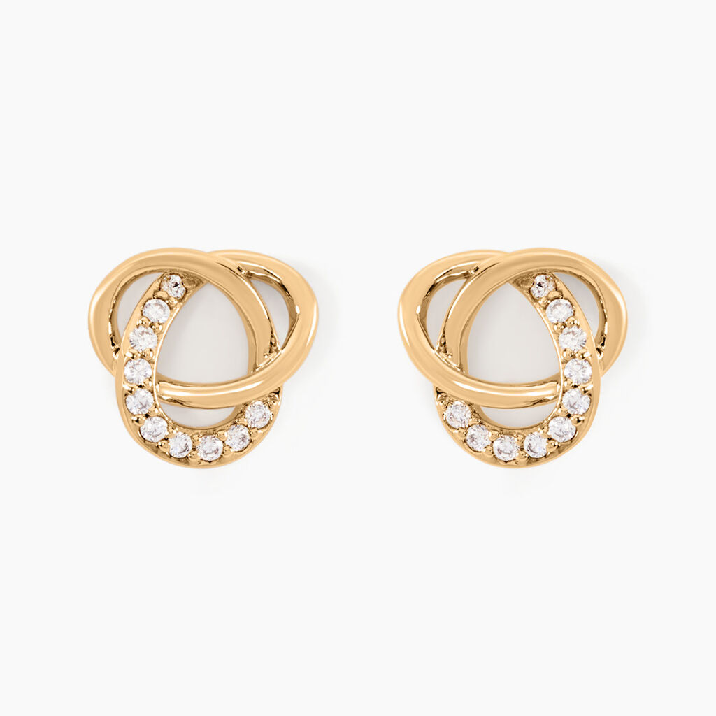 Boucles D'oreilles Puces Henia Plaqué Or Jaune Oxyde De Zirconium - Boucles d'oreilles fantaisie Femme | Histoire d’Or