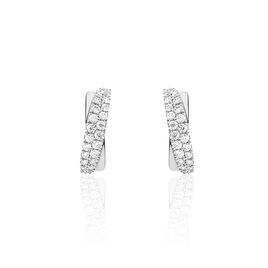 Boucles D'oreilles Puces Aglae Or Blanc Oxyde De Zirconium - Clous d'oreilles Femme | Histoire d’Or
