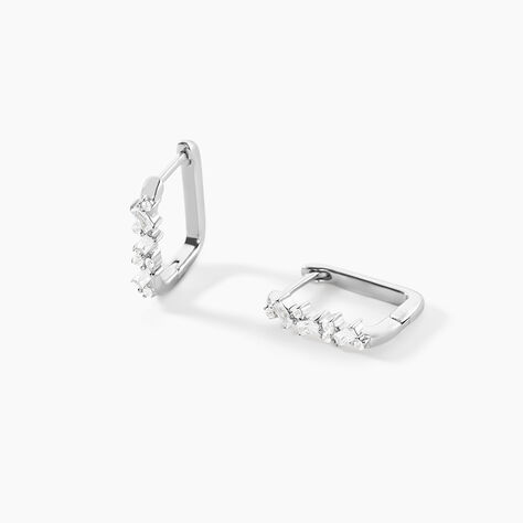 Cr&eacute;oles Eclat d'Aurore Argent Blanc Oxyde De Zirconium - Boucles d'oreilles cr&eacute;oles Femme | Histoire d&rsquo;Or