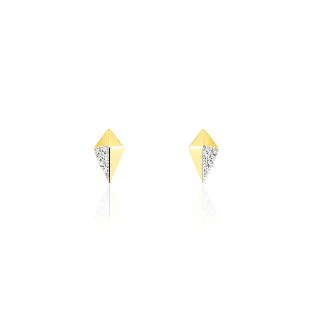 Boucles D'oreilles Puces Lizia Or Jaune Diamant - Clous d'oreilles Femme | Histoire d’Or
