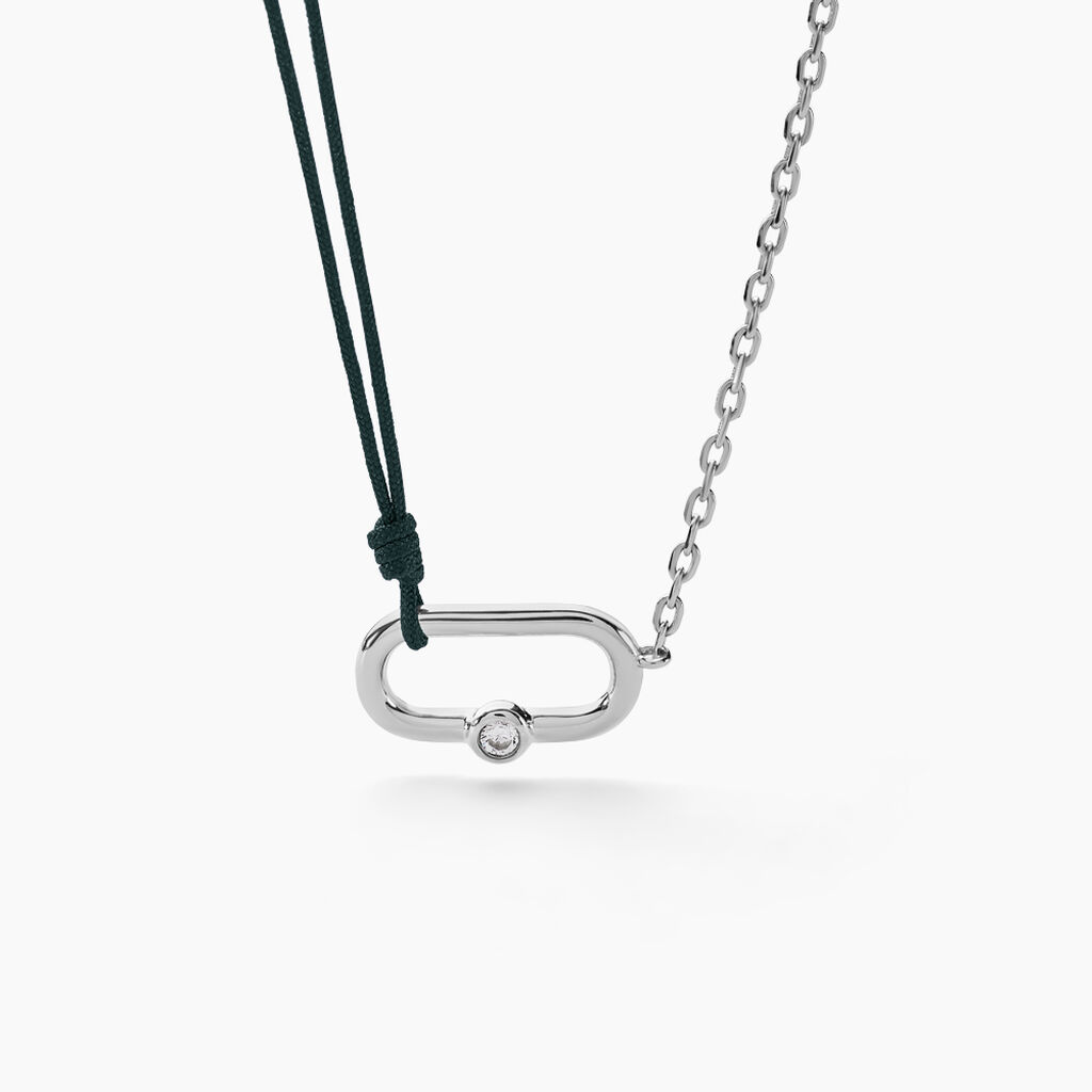 Collier Infini Pop Argent Blanc Oxyde De Zirconium - Colliers fantaisie Famille | Histoire d’Or
