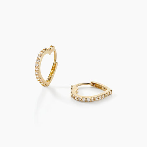 Créoles Hartwig Or Jaune Oxyde De Zirconium - Boucles d'oreilles créoles Femme | Histoire d’Or