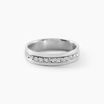Alliance Fantaisie Diamantee Ruban Plat Or Blanc - Alliances Unisex | Histoire d&rsquo;Or