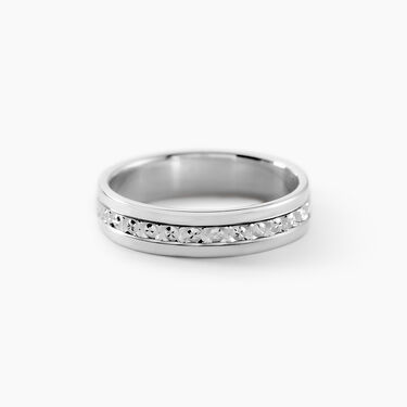 Alliance Fantaisie Diamantee Ruban Plat Or Blanc