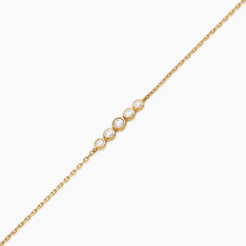 Bracelet Carlene Argent Dor&eacute; A L'Or 750/1000 Oxyde De Zirconium - Bracelets Femme | Histoire d&rsquo;Or