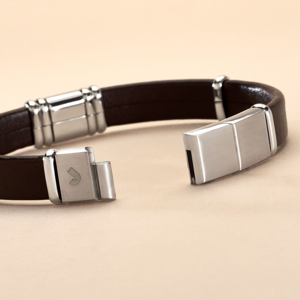 Bracelet Jourdan Cuir Marron - Bracelets Homme | Histoire d’Or
