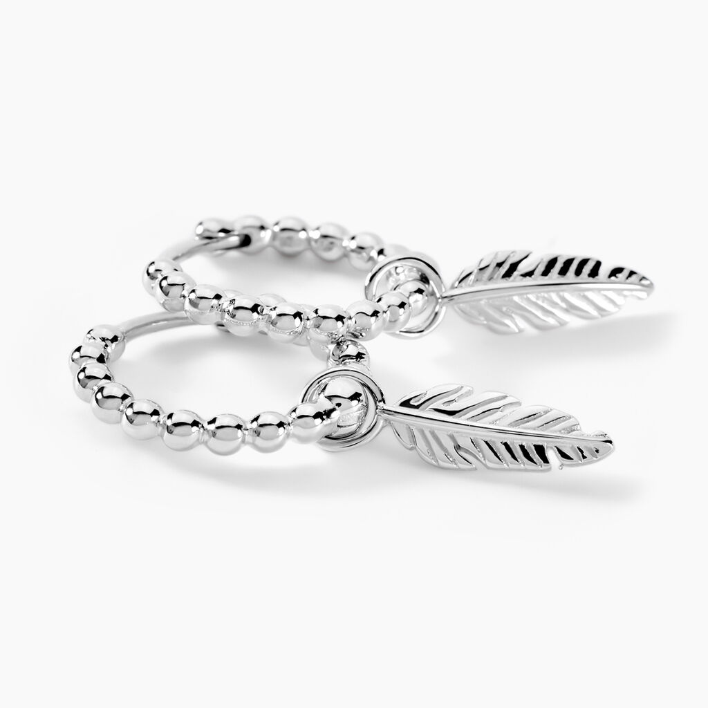 Cr&eacute;oles Callie Argent Blanc - Boucles d'oreilles cr&eacute;oles Femme | Histoire d&rsquo;Or