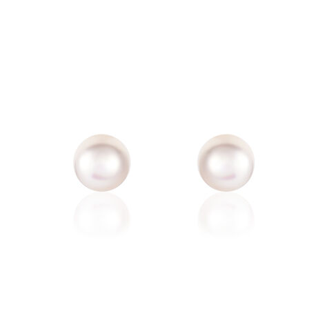 Boucles D'oreilles Puces Kesya Nacres Bouton Or Jaune Perle De Culture - Clous d'oreilles Femme | Histoire d’Or