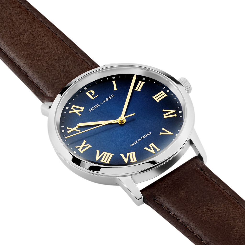Montre Pierre Lannier Lannier Interval Bleu - Id&eacute;es cadeaux Homme | Histoire d&rsquo;Or