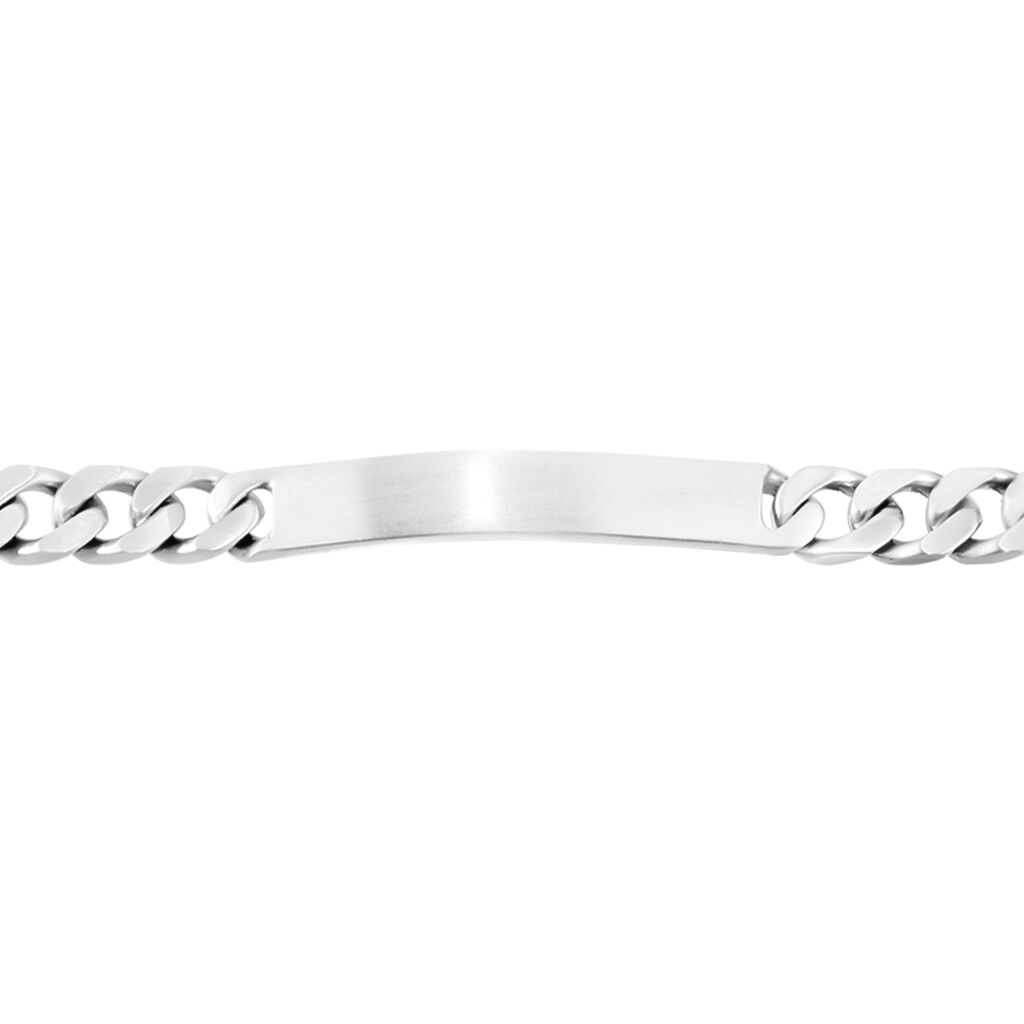 Bracelet Identit&eacute; Casper Maille Gourmette Argent Blanc - Gourmettes Homme | Histoire d&rsquo;Or